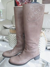 Wunderschöne Stiefel, Prada Leder, hellbraun, mit Logoprägung, 38, UVP 760,-