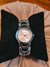 Damen Armbanduhr Uhr Fabiani silbern, rosa Ziffernblatt Neue Batterie 