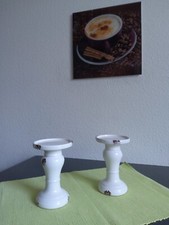 2 Stück Kerzenständer Säulen Keramik höhe 15cm Durchmesser 9cm 