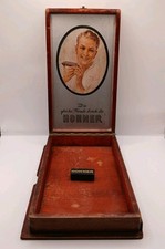 Antike Hohner Verpackung / Werbung Handgemachte gezapfte Holzschachtel um 1900 