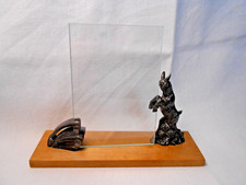 Art Deco figürlicher Bilderrahmen Fotorahmen steigendes Zicklein Holz Glas