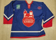 ALTES EHC 80 NÜRNBERG Trikot, blau, Lebkuchen SCHMIDT,  METZEN, XL (?) SELTEN