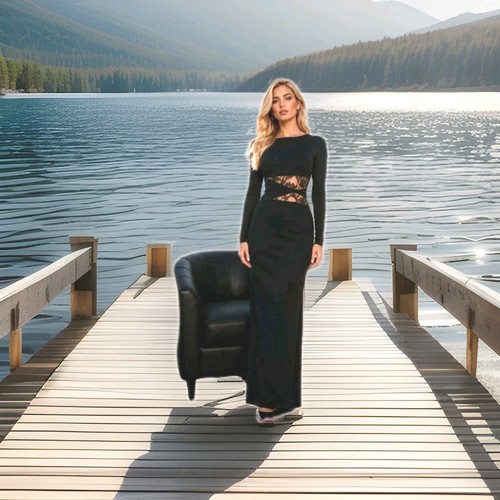 Damen abendkleid maxi - maxi, kleid