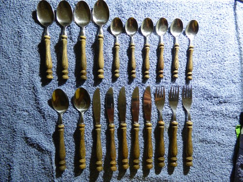 Set besteck mit - holzgriffen, 6
