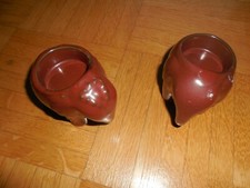 2 wein rote Keramik Partylite Tee Licht Kerzen Halter Elefant Elephant en Afrika