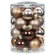 20 Weihnachtskugeln 3cm Glas Christbaumkugeln Weihnachtsbaumkugeln braun beige