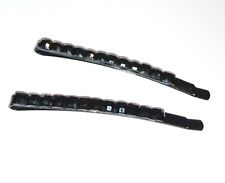 2 Strass schwarz Haarschieber Haarnadel Haarspange Strassstein gothic Vampir 6cm