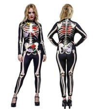 Damen Skelett Kostüm Kleid