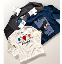 Baby Junge Paket 9-12 Monate ZARA Set 3 Langarm-Tshirts neu mit Etikett Baumwolle NEU