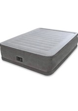 colchón inflable con bomba color gris , espacio para dos personas muy cómodo