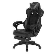 Gamingstuhl kunstleder grau - kunstleder,