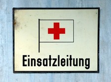 Originales altes Schild Rotes Kreuz Einsatzleitung