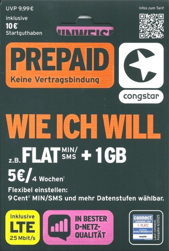 Congstar prepaid wie - wie, ich