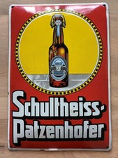 kleines altes Emailschild Schultheiss Patzenhofer