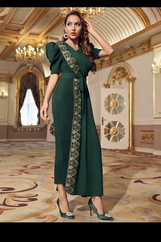 Damen kaftan kleid - damen, grün