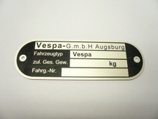 Typenschild Mitteltunnel Vespa