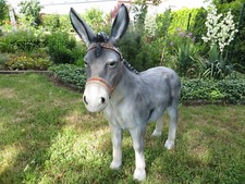Esel lebensgross grau 100x95 cm Gartenfigur Deko lebensecht Neu eigener Versand