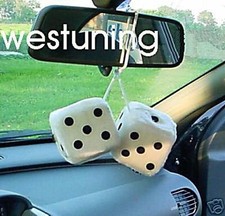 Plüschwürfel weiß Fuzzy