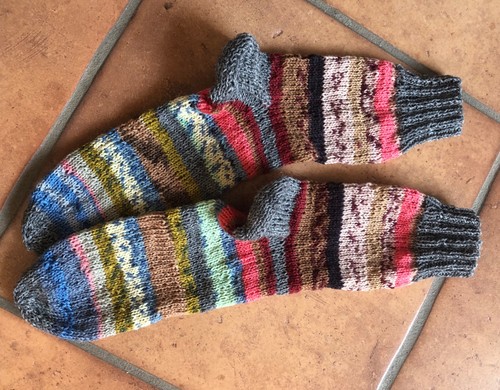 Wollsocken handgestrickt - , gr