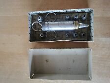 Sahnespritze Teig Spitze Metall mit 7 (+2) Aufsätzen + Schachtel alt Vintage