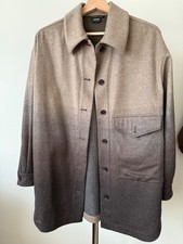 Aspesi Hemd Wolle Jacke Gr. XS braun beige Oversize neuwertig