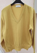 Breidhof Herren Pullover Gr. 50 gelb 50% Schurwolle, 50 % Polyacryl