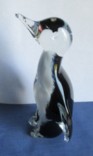 Glasfigur Pinguin 15,5 cm massiv Überfangglas Paperweight Glas Figur
