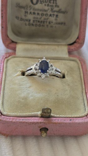 Saphir und diamant - diamant, ring