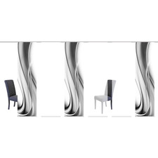 6-teiliges Schiebevorhang-Set ONDA - grau - je 60x245 cm blickdicht