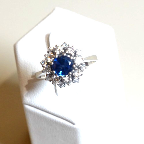 Saphir brillant ring mit - brillant,