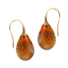 Edelstein-Ohrhänger Citrine in Orange in 750-Roségold italienischer Schmuck neu