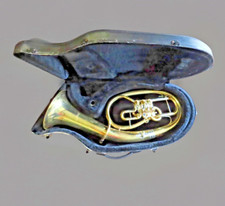 #SE4425# alt Antik Weltklang Tenor Horn Musikinstrument inkl. Koffer *lesen*