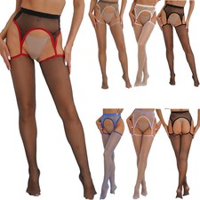 DE Strapsstrümpfe Damen Glänzend Strumpfhosen Tight Strapse Strümpfe Dessous