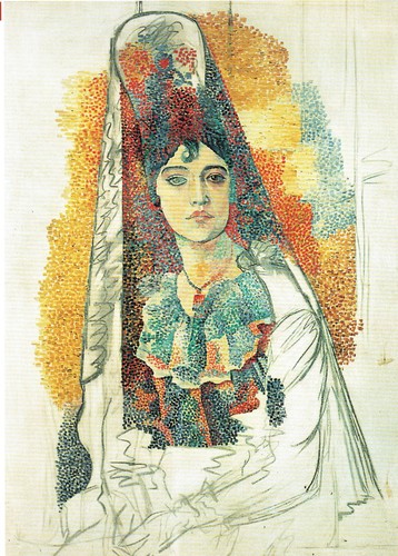 Frau mit mantilla - frau,
