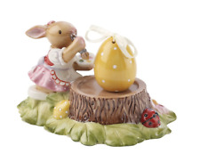 Villeroy & Boch 2Tlg. Bunny Hasenschule Hase Hasenmädchen malt Ostern Teelicht