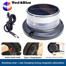 LED Rundumleuchte Warnleuchte Magnet Auto 360° Blinkleuchte Solar+USB-Aufladung
