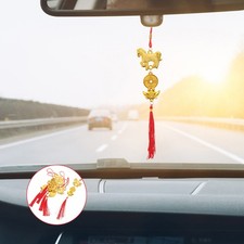  6 Stück Dekorationen zum chinesischen Neujahr 2026, Pferdeanhänger, Feng Shui,