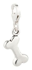 Charm / Anhänger Hundeknochen mit Karabinerverschluss aus 925 Sterling Silber