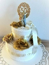 Goldene Hochzeit Torte Hochzeit Handtuchtorte tolles Geldgeschenk  