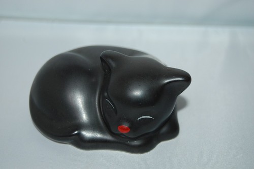 Schlafende schwarze katze - schlafende,
