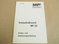 Massey Ferguson MF 135 148 152 165 177 178 Bedienungsanleitung für Mähwerk MF 52
