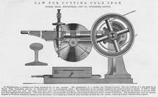 SELIG SONNENTHAL & CO Säge zum Schneiden von kaltem Eisen Antik Technik Druck 1879
