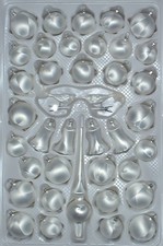 Lauschaer Glas Christbaumschmuck Sortiment 39 tlg. Eislack Weiß mundgeblasen