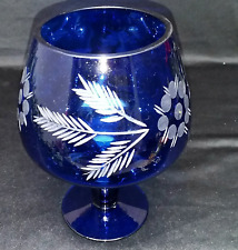 Große Wein Römer Glas, Pokal XXL 1 Liter, blau geschliffen, Blumenvase G 257