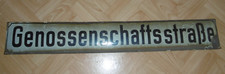 altes Emailleschild Schild Emailschild Strassenschild Genossenschaftsstraße DDR