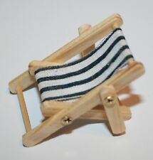 Dekoration Miniliegestuhl Holz/Stoff blau/weiß gestreift bis 3 cm h SF 4,5x3,5cm