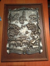 Altes Zinnbild  Schäfer Hirte Bild Zinn Relief