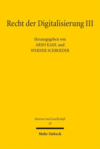 Recht der digitalisierung iii - der,