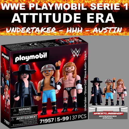 Wwe playmobil pack - wwe, 3-pack