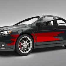 Autoaufkleber Dekor Seitendekor Streifen Abtrakt Linien Aufkleber Set Auto #1109